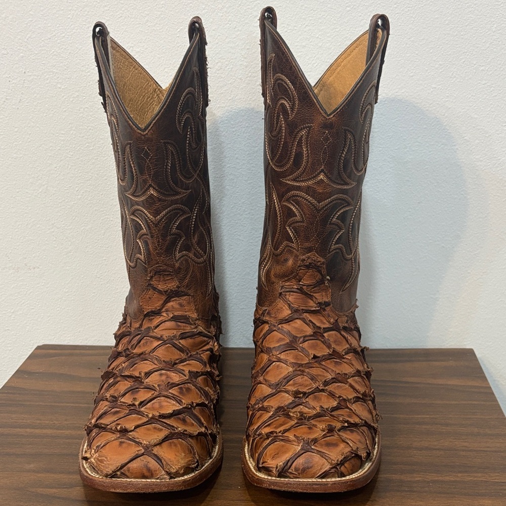 Genuine Leather Cody James Piraruco Exotic Brown Western Boots